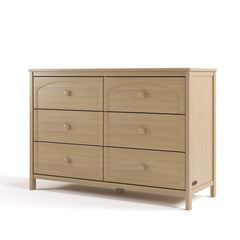 Olivia driftwood 6 drawer dresser angle view