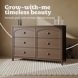 Olivia hazelnut 6 drawer dresser style callout