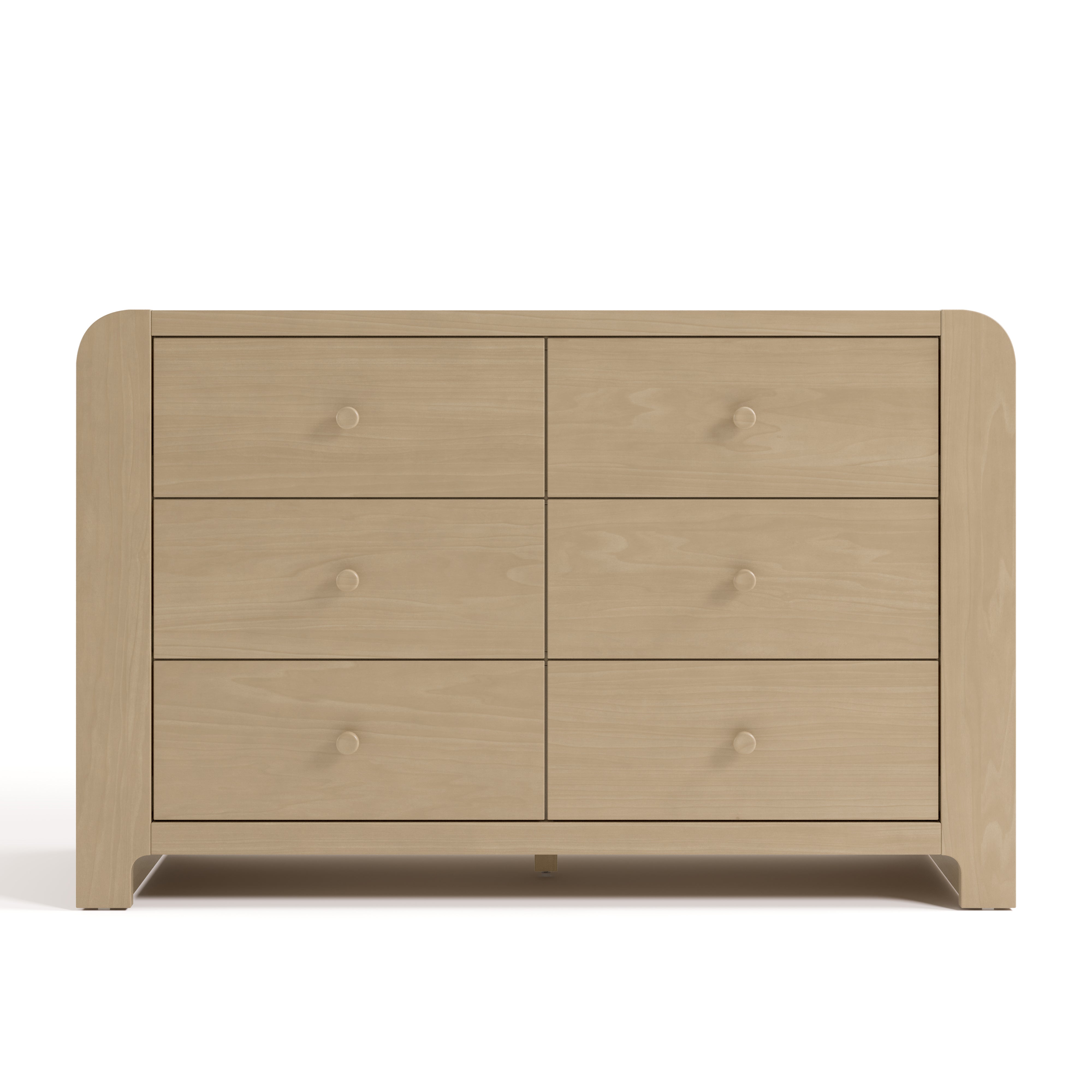 Read-with-Me driftwood 6 drawer dresser front view