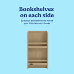 Read-with-Me driftwood 6 drawer dresser bookshelves callout
