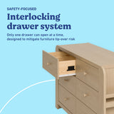 Read-with-Me driftwood 6 drawer dresser interlocking drawers callout