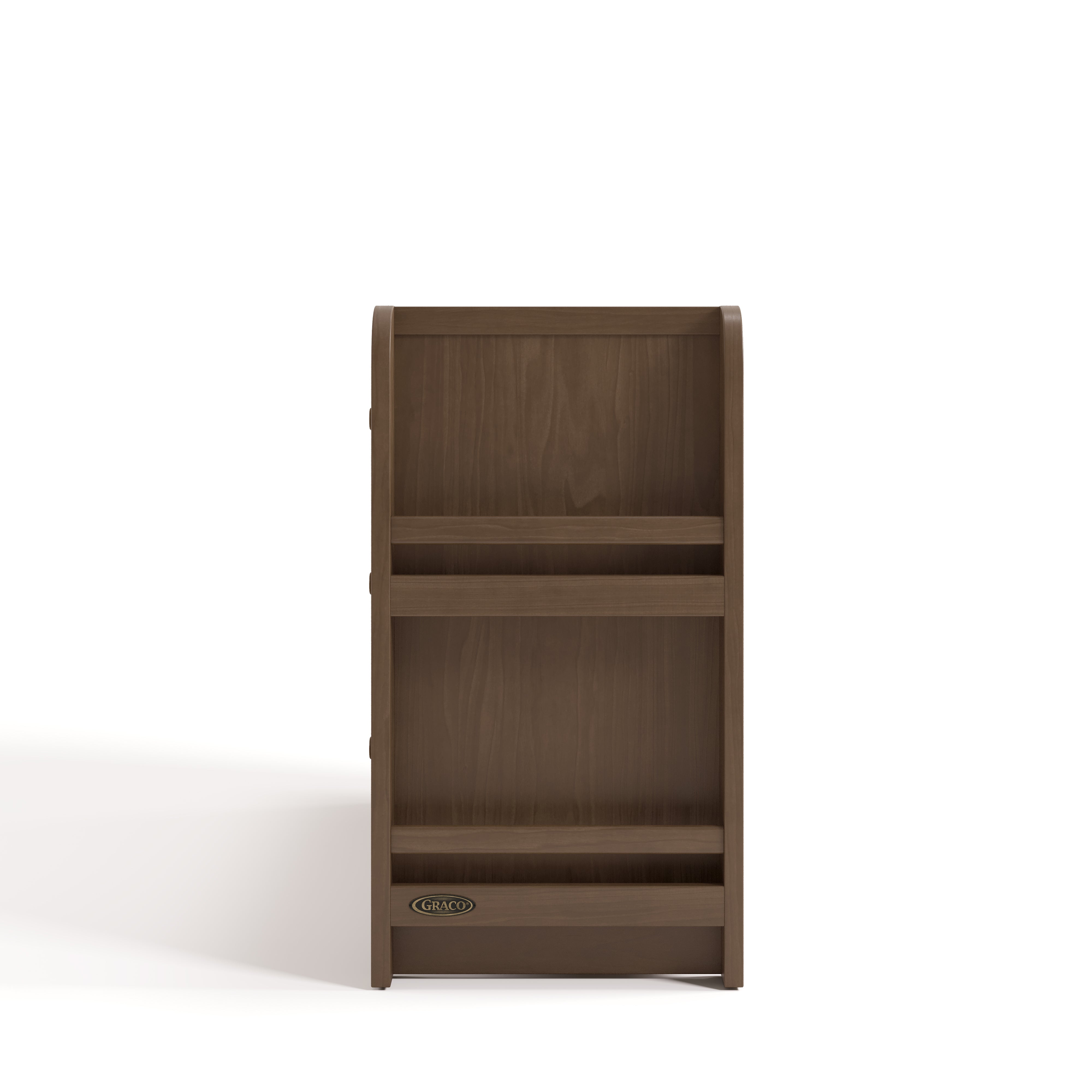 Read-with-Me hazelnut 6 drawer dresser side view