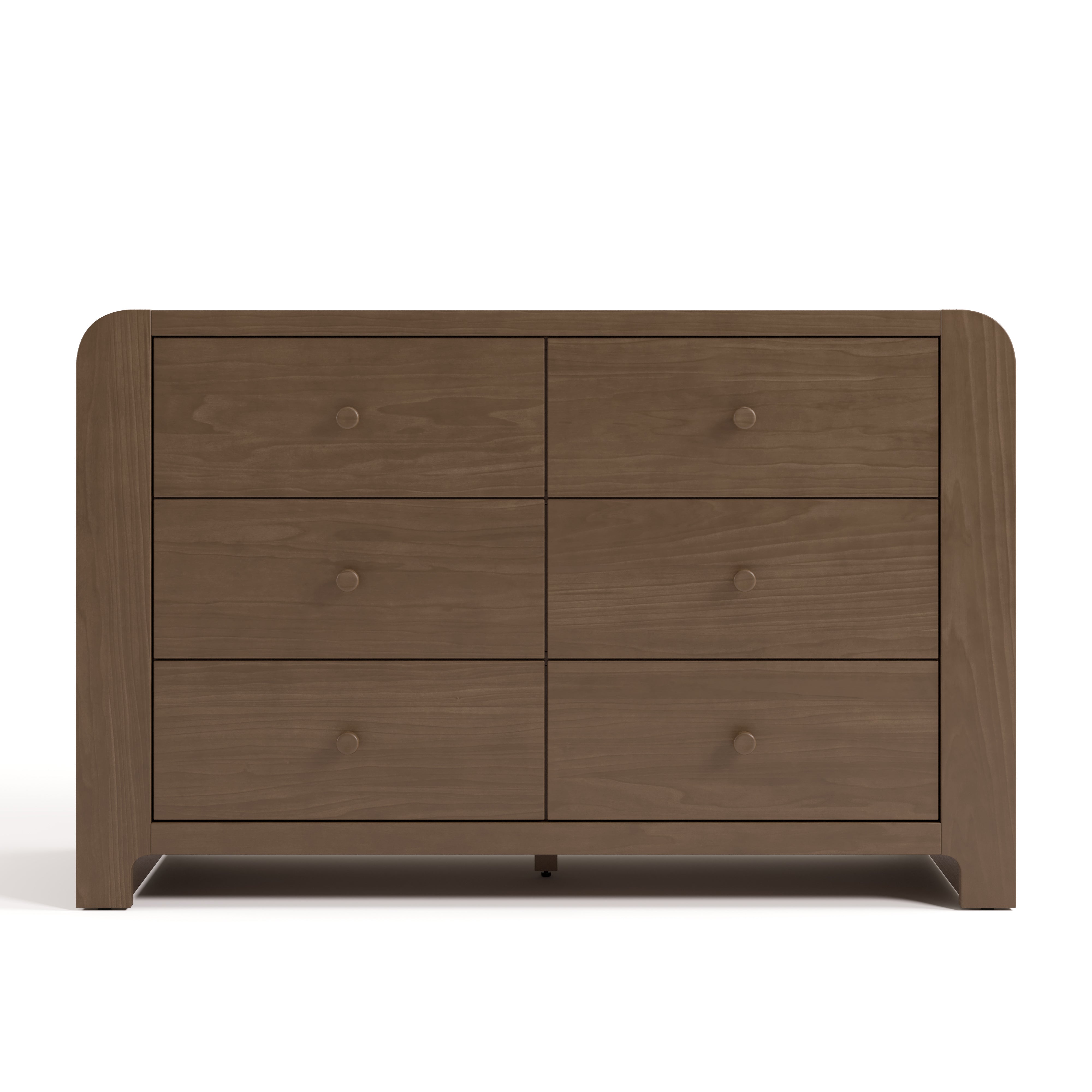 Read-with-Me hazelnut 6 drawer dresser front view