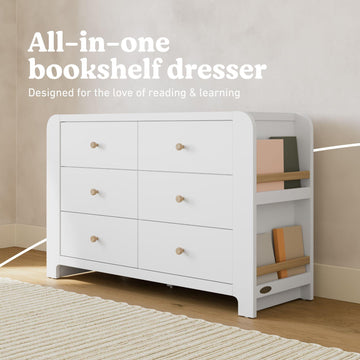 Read-with-Me 6 Drawer Dresser with Bookshelves | Storkcraft Read-with-Me 6 Drawer Dresser with Bookshelves | Storkcraft