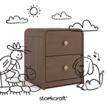 Santos hazelnut nightstand with black doodles overlaid on image