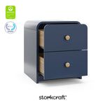 Santos midnight blue nightstand with GGG and PTPA logos on top left