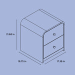 Santos nightstand drawing with dimensions