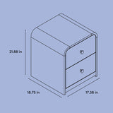 Santos nightstand drawing with dimensions