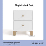 California white with driftwood 2 drawer nightstand style callout