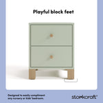 California sage with driftwood 2 drawer nightstand style callout