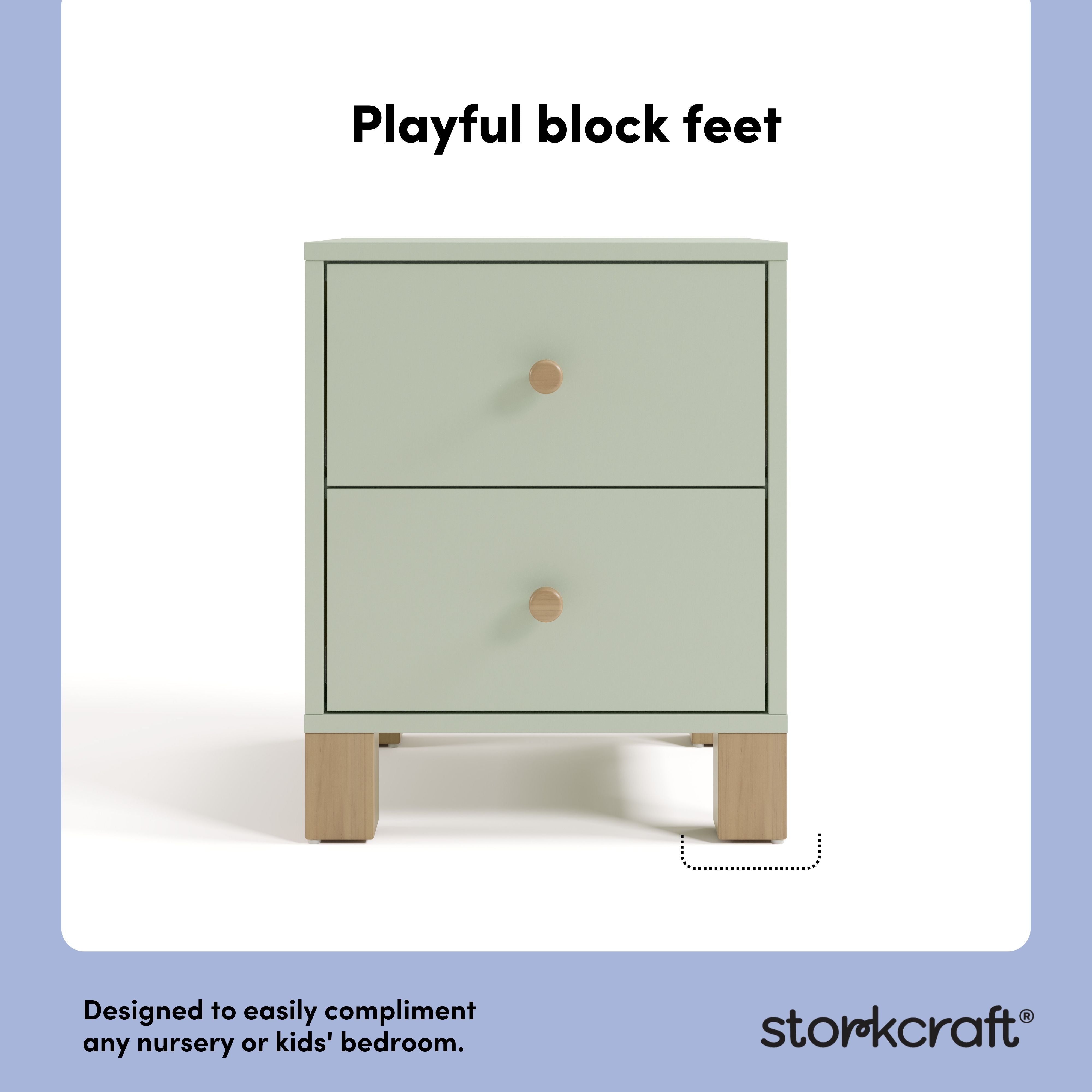 California sage with driftwood 2 drawer nightstand style callout