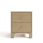 California driftwood 2 drawer nightstand front view
