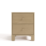 California driftwood 2 drawer nightstand front view