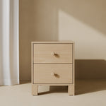 California driftwood 2 drawer nightstand in a nursery