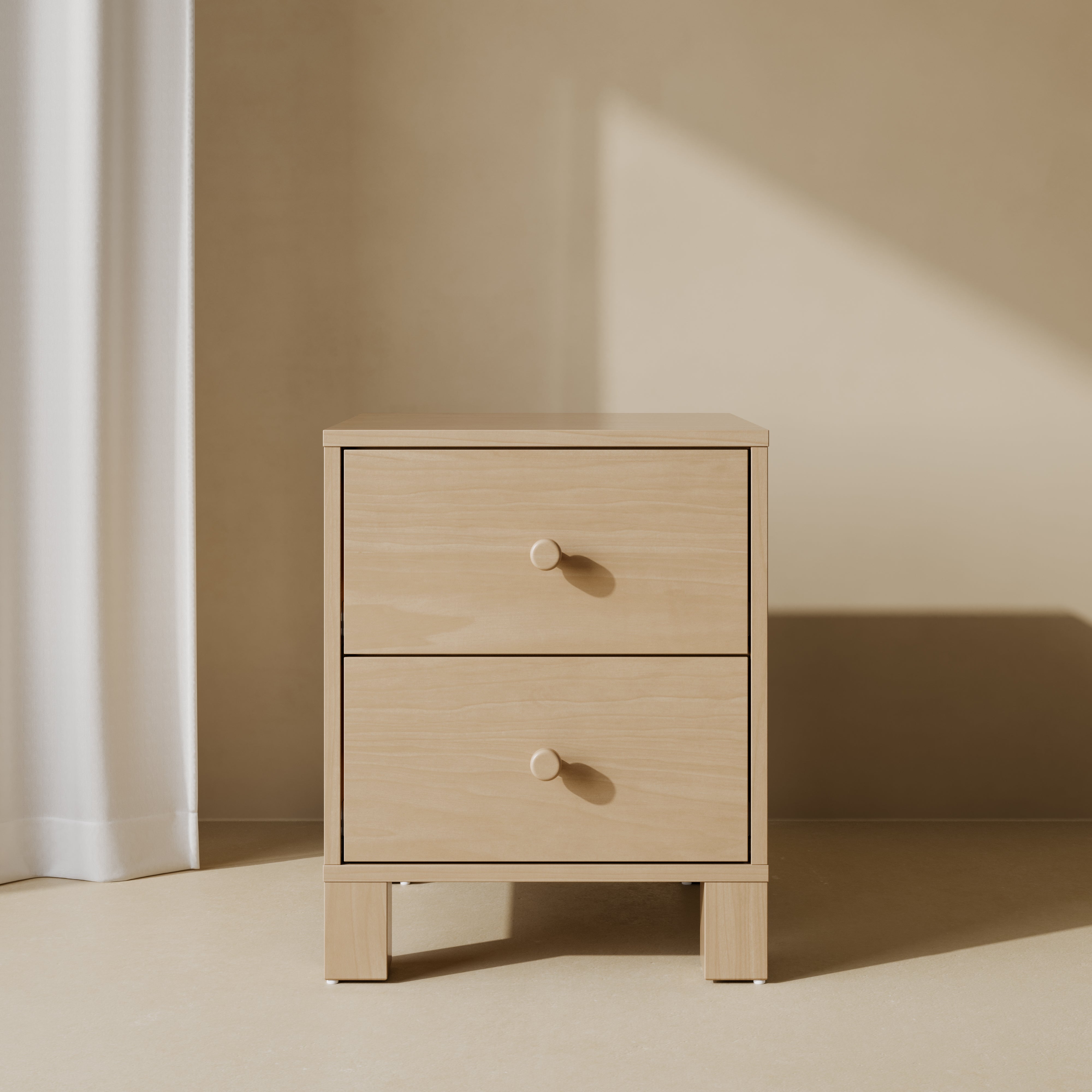 California driftwood 2 drawer nightstand in a nursery