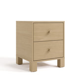California driftwood 2 drawer nightstand angle view