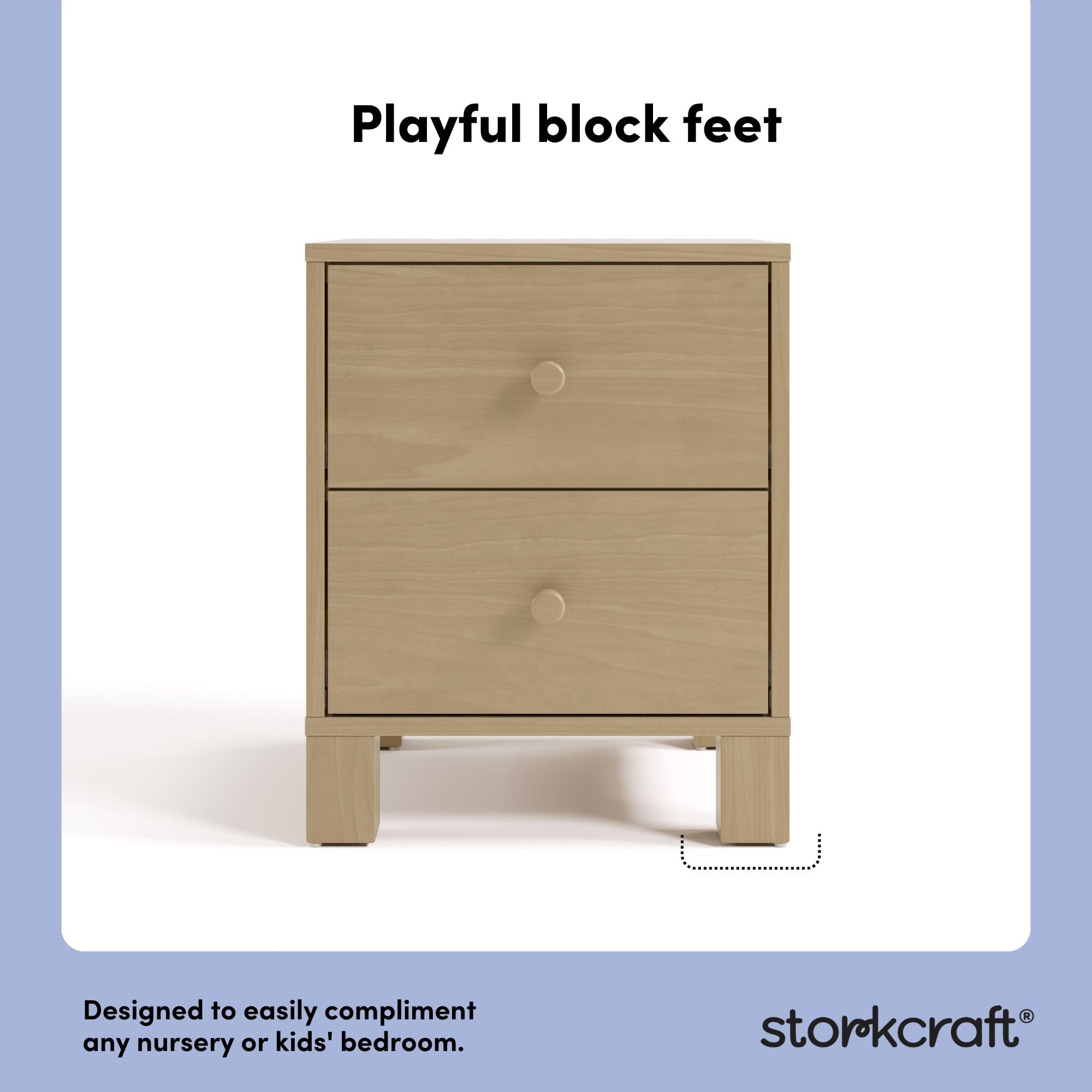 California driftwood 2 drawer nightstand style callout