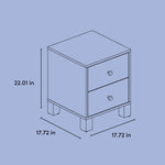 California 2 drawer nightstand drawing with dimensions