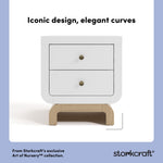 Santorini white with driftwood 2 drawer nightstand design callout