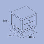 santorini 2 drawer nightstand dimensions