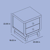 santorini 2 drawer nightstand dimensions