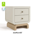 Santorini frosted oat with driftwood 2 drawer nightstand certifications callout