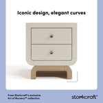 Santorini frosted oat with driftwood 2 drawer nightstand design callout