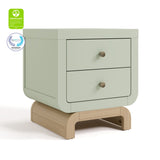 Santorini sage with driftwood 2 drawer nightstand with GGG and PTPA logos on top left