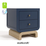 santorini midnight blue with driftwood 2 drawer nightstand certifications callout