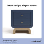 santorini midnight blue with driftwood 2 drawer nightstand style callout