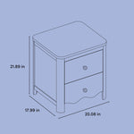 Casablanca 2 drawer nightstand drawing with dimensions