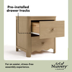 Casablanca driftwood 2 drawer nightstand pre-installed drawer tracks callout