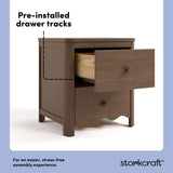 Casablanca hazelnut 2 drawer nightstand pre-installed drawer tracks callout