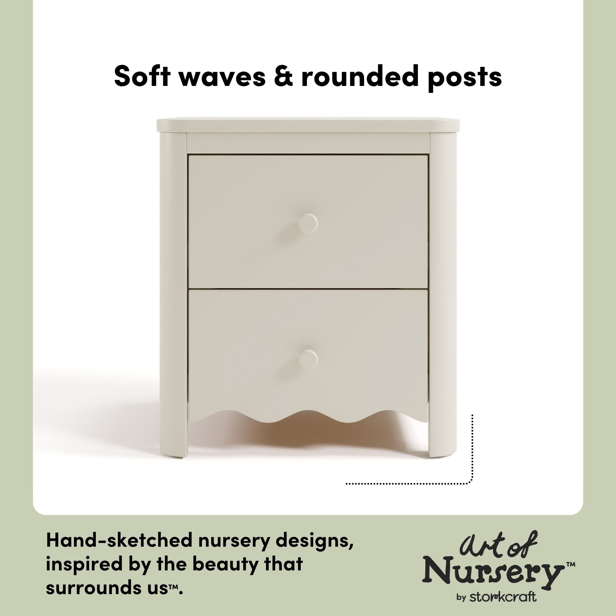 Casablanca frosted oat 2 drawer nightstand style callout