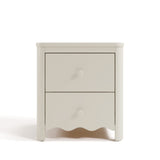 Casablanca frosted oat 2 drawer nightstand front view