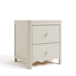 Casablanca frosted oat 2 drawer nightstand angle view