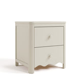 Casablanca frosted oat 2 drawer nightstand angle view