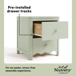 Casablanca sage 2 drawer nightstand pre-installed drawer tracks callout