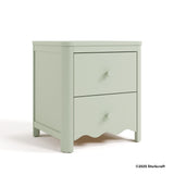 Casablanca sage nightstand angle view with 2025 Storkcraft copyright on bottom right