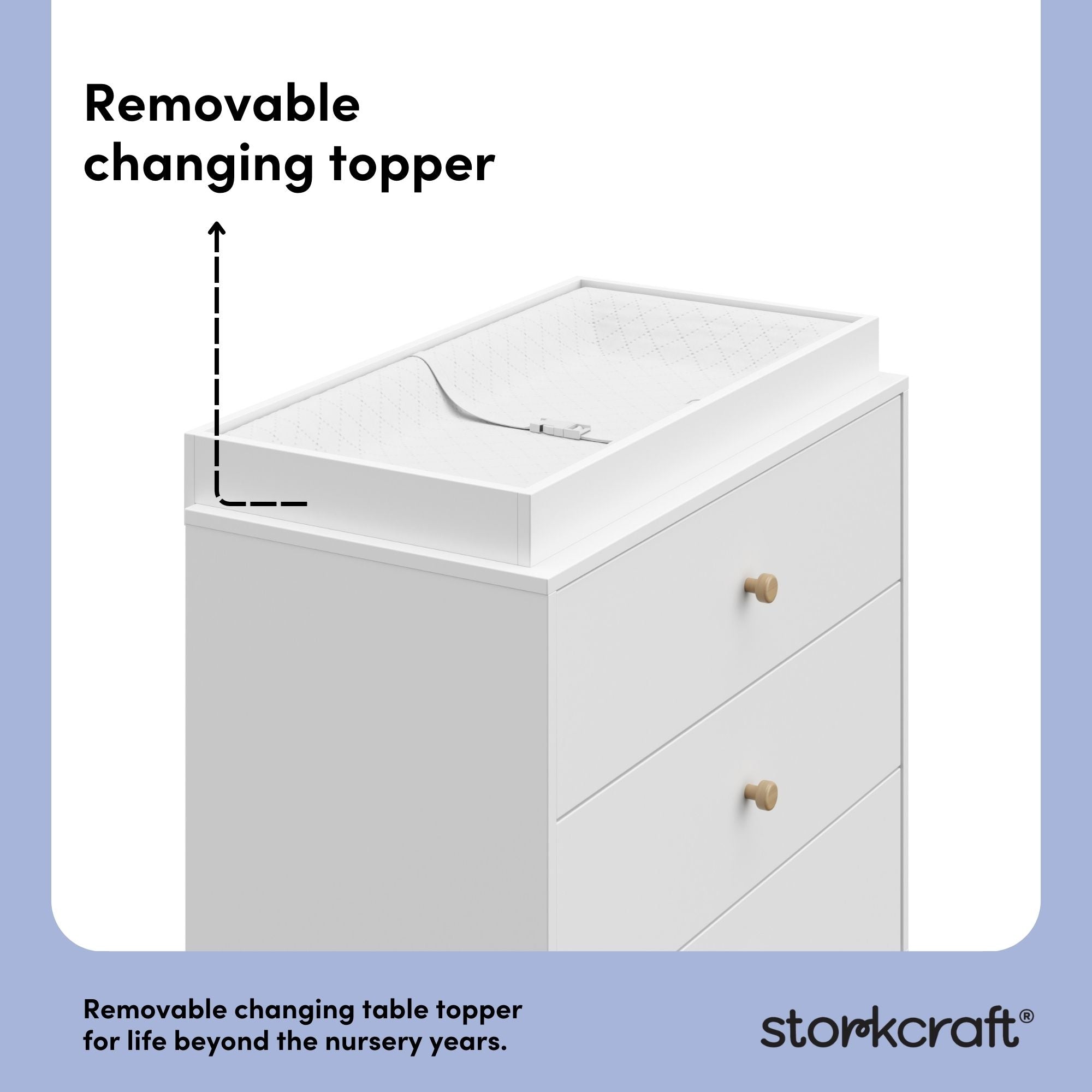 California white with driftwood 3 drawer chest with changing topper removable changing topper callout