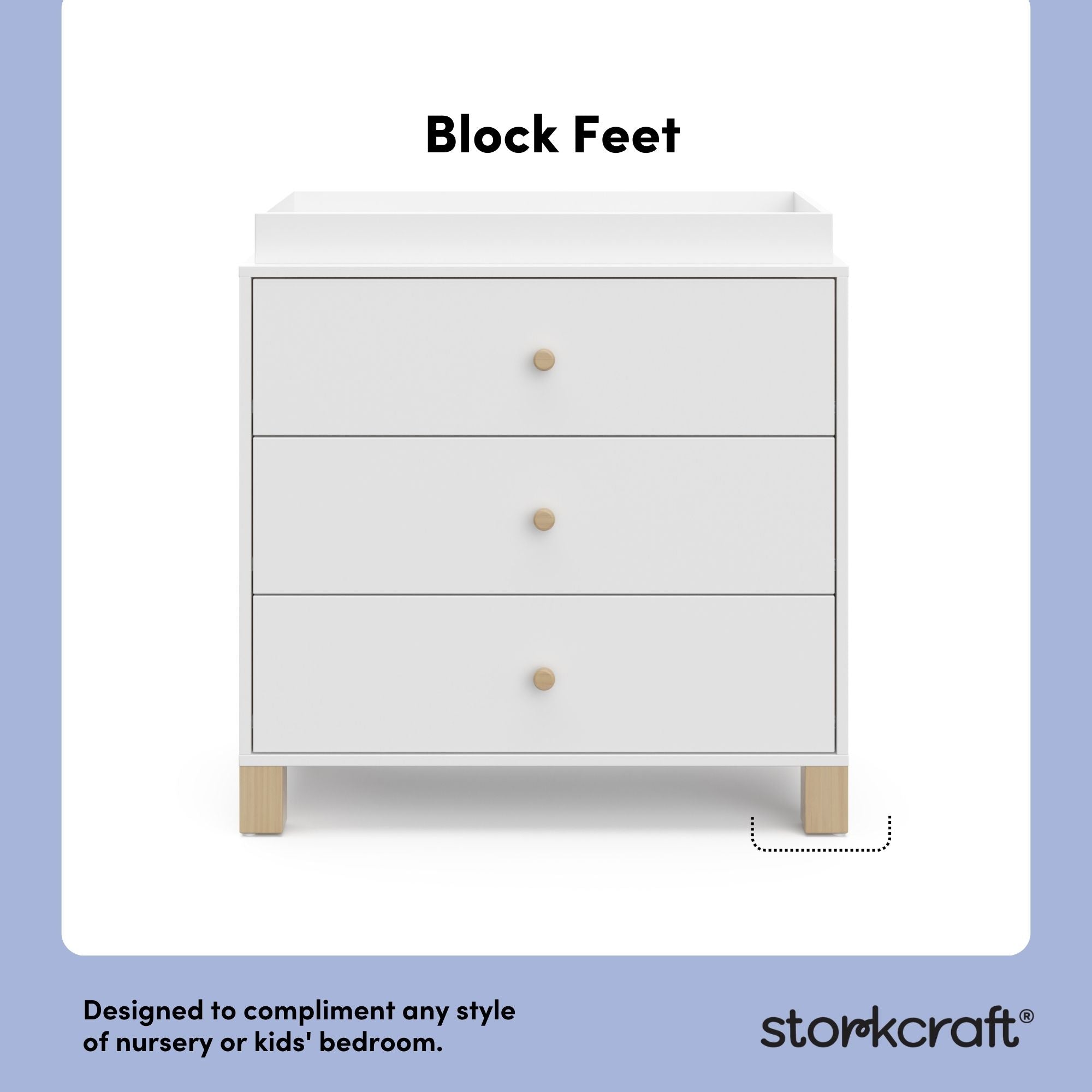  California white with driftwood 3 drawer chest with changing topper style callout