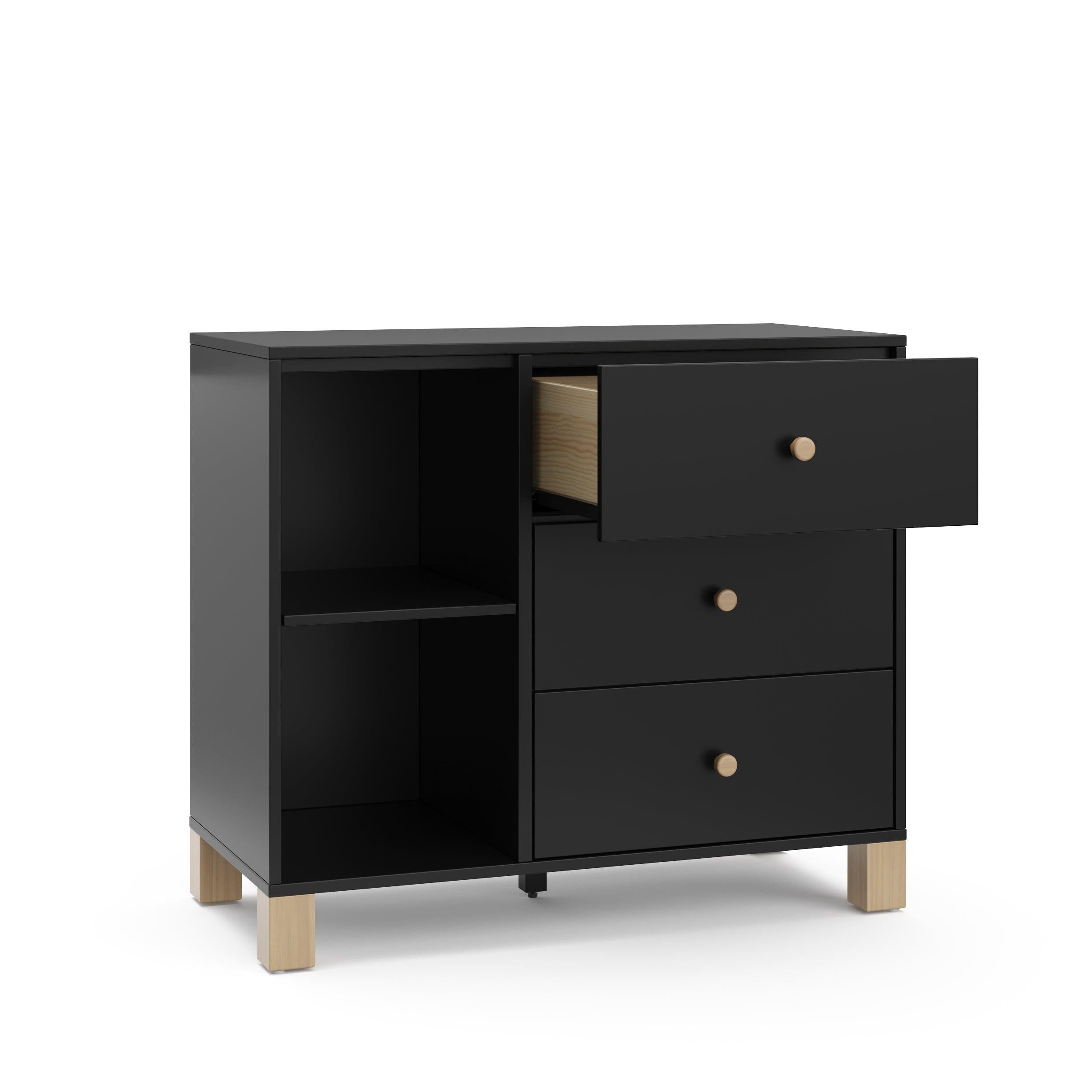 Storkcraft California 3 Drawer Combo Dresser, White Driftwood
