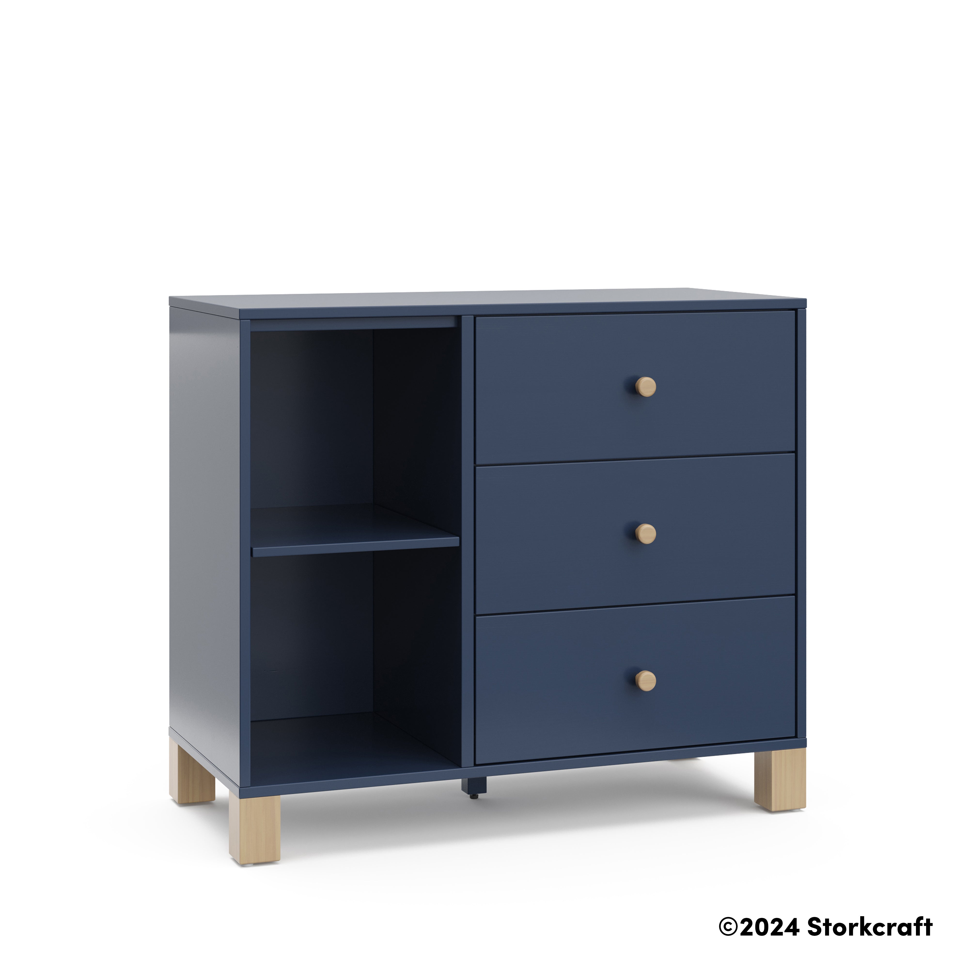 Storkcraft California 3 Drawer Combo Dresser Olive/Driftwood