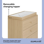California driftwood 3 drawer chest with changing topper removable changing topper callout