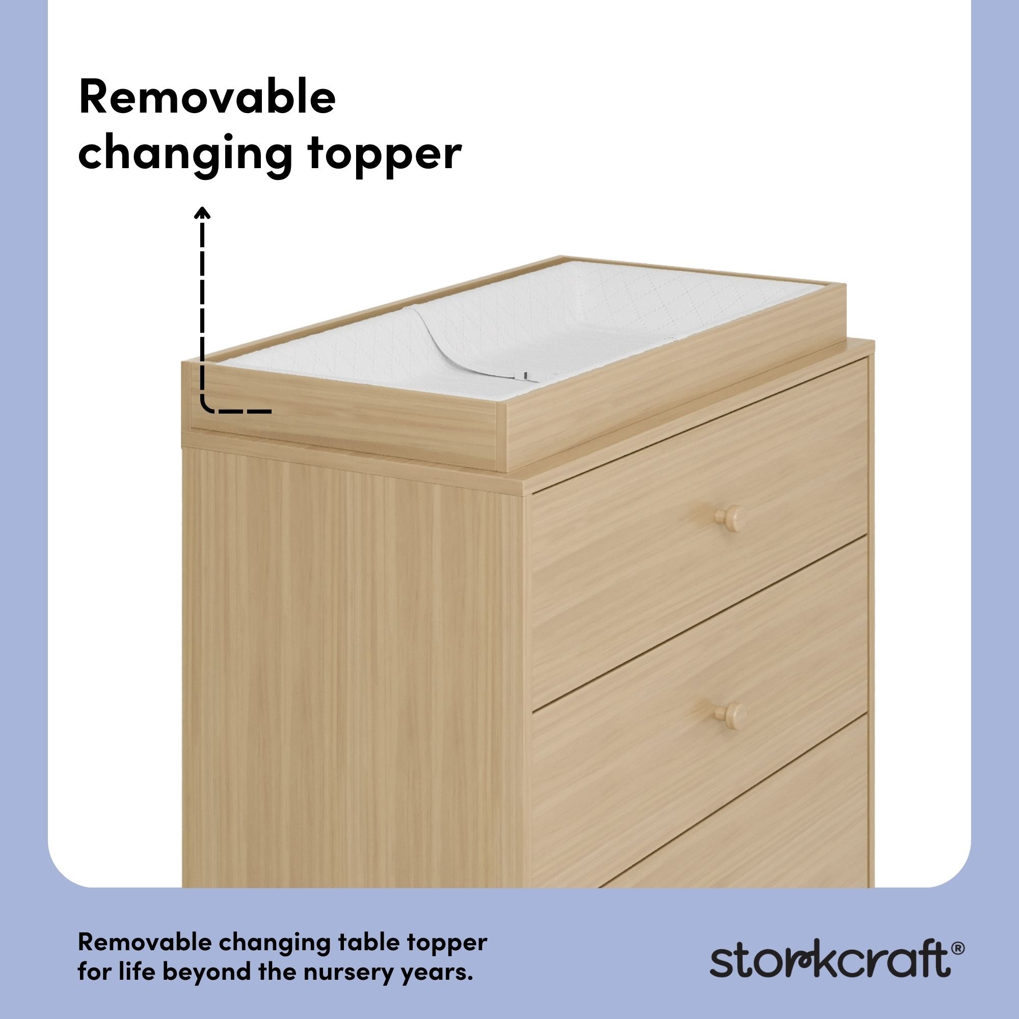 California driftwood 3 drawer chest with changing topper removable changing topper callout