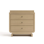Santorini driftwood 3 drawer chest with changing topper front view