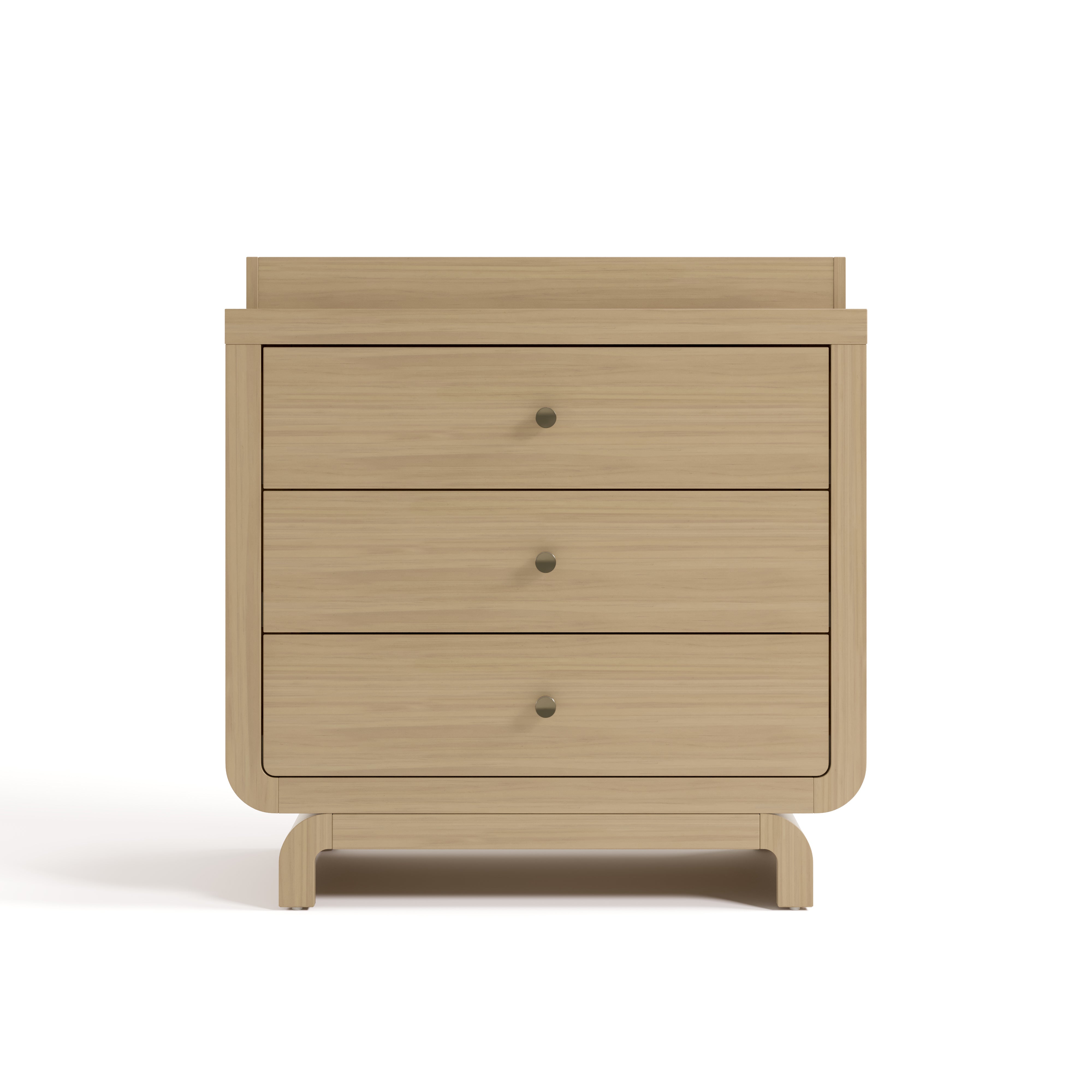 Santorini driftwood 3 drawer chest with changing topper front view