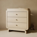Santorini driftwood 3 drawer chest with changing topper in a nursery