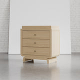 Santorini driftwood 3 drawer chest with changing topper in a nursery