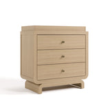 Santorini driftwood 3 drawer chest with changing topper angle view